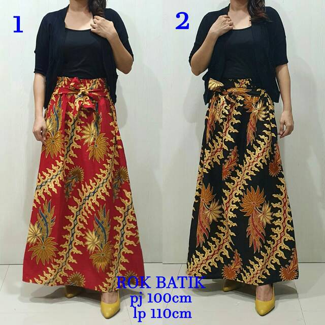 BAWAHAN ROK MOTIF BATIK, ROK BATIK PANJANG, ROK PANJANG