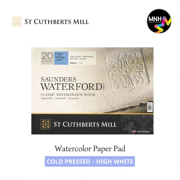

Saunders Waterford Watercolor Paper - Cold Pressed (High White) - 410x310mm