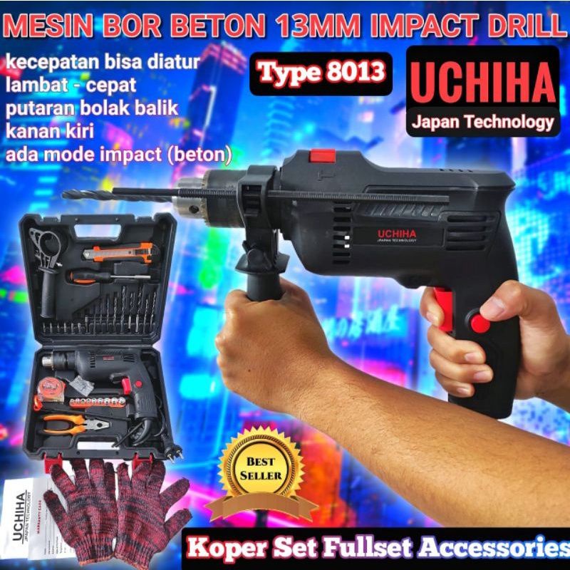 UCHIHA type UC-8013 bor 13mm impcat drill tembok besi kayu japan technology import