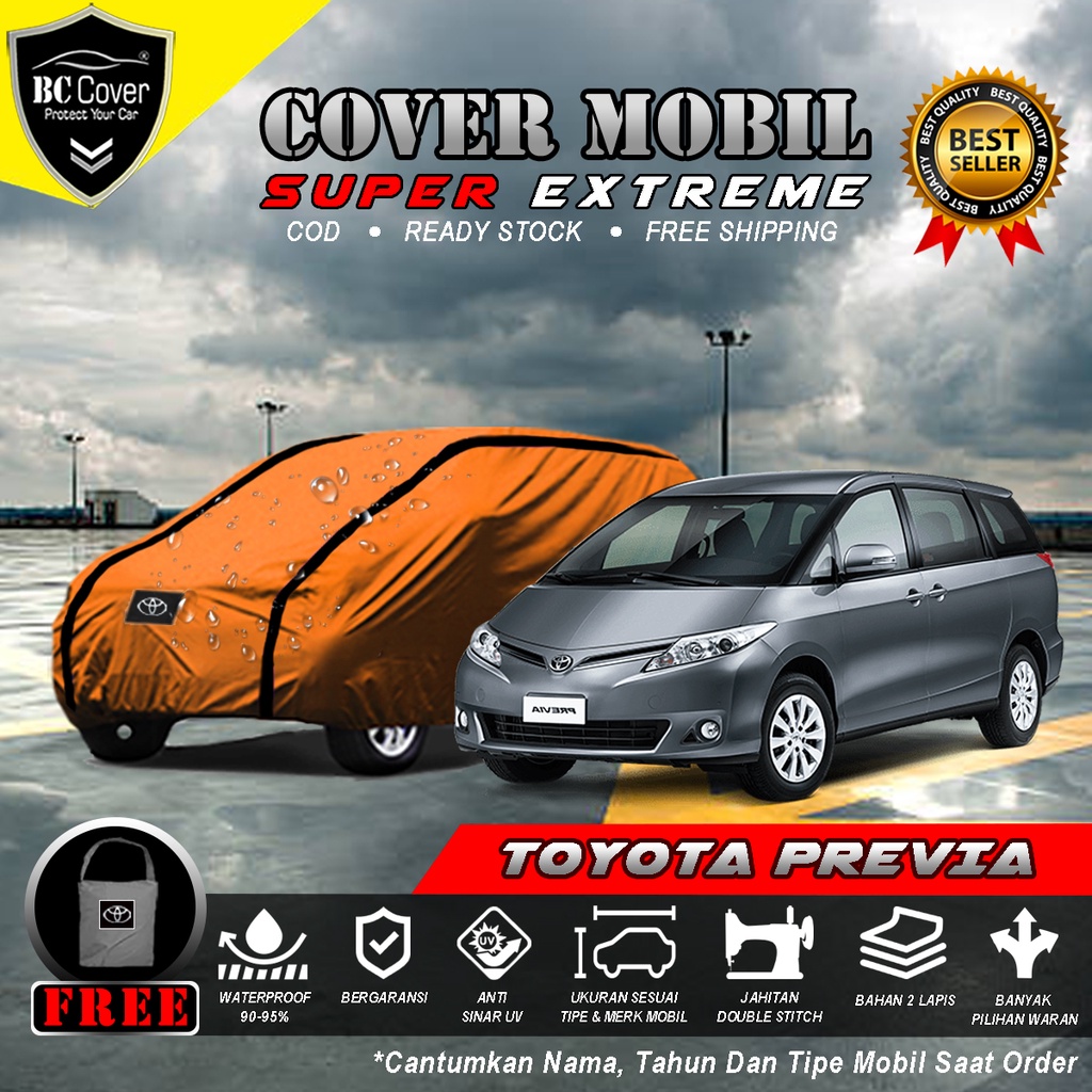 Body Cover Mobil Toyota Previa Outdoor Waterproof / Sarung Mobil Previa Waterproof / Selimut Tutup Mantol Kerudung Mantel Penutup Mobil Toyota Previa Waterproof Outdoor Anti Air