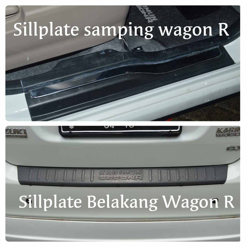 Paket Sillplate / Sill Plate Samping dan Belakang Karimun Wagon R Hitam