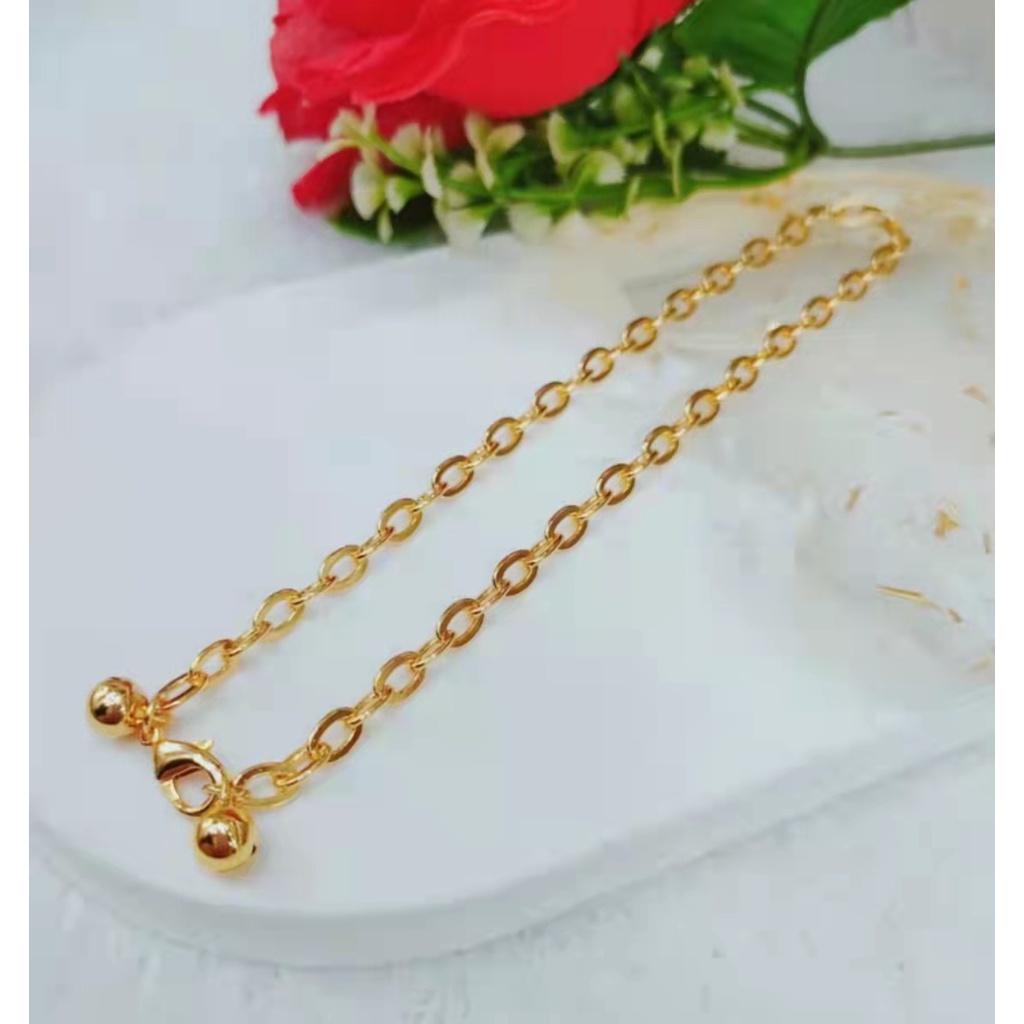 Set Perhiasan Xuping Kalung/Gelang Tangan/Gelang Kali Lapis Emas 18k