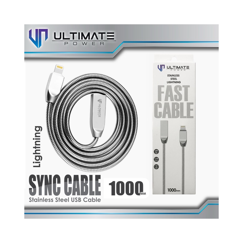 Kabel Data Lightning 1M Ultimate Stainless Steel Original
