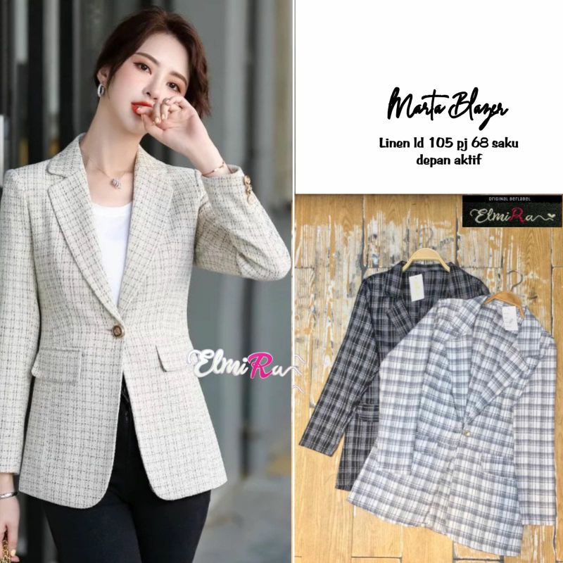 MARTA BLAZER BY ELMIRA (BLAZER WANITA) Blazer kotak-kotak rekomended