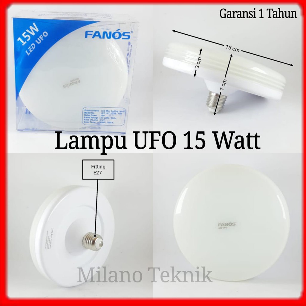 Lampu LED UFO Fanos 15w 15 watt 15 w/LED Mini Ceiling Lamp