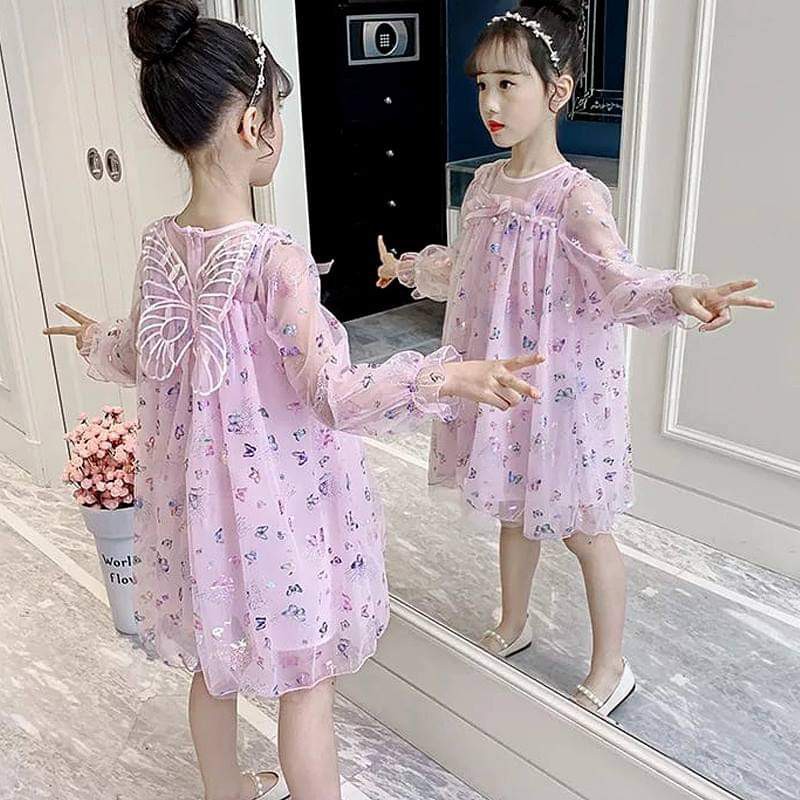 DRESS ANAK PEREMPUAN PREMIUM BUTTERFLY PEARL