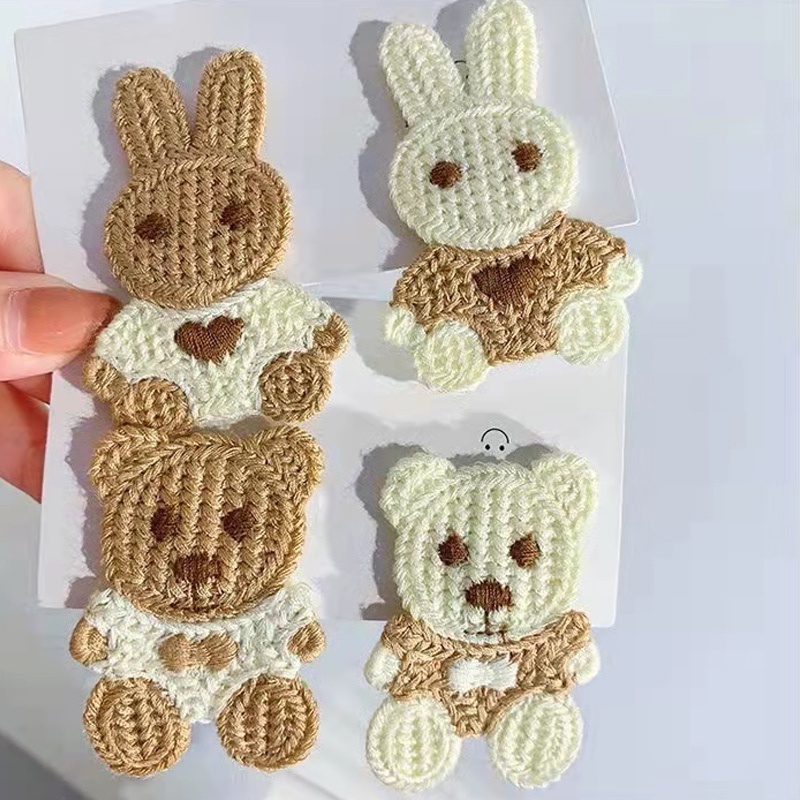 Jepit Rambut Teddy Lucu Model Rajut Untuk Wanita Aksesoris Fashion