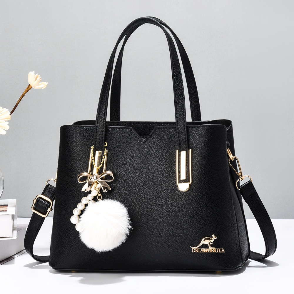 BQ 3488 RISCE TAS HAND BAG GANTUNGAN POM POM IMPORT WANITA CEWEK PEREMPUAN JAKARTA BATAM