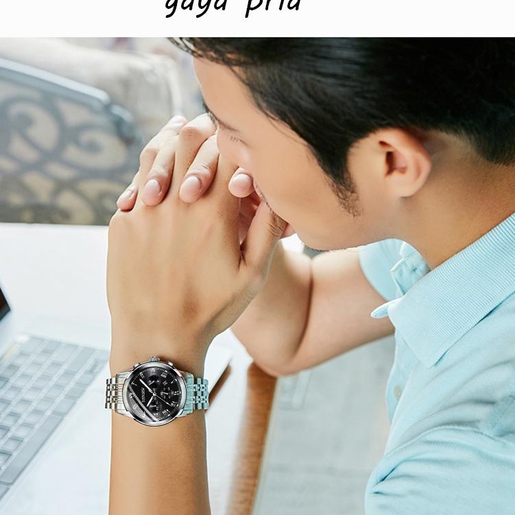 ST.72 ◦   【BELI 1 GRATIS 1】RSNIRW-Jam Tangan Pria Metal Tahan Air Asli - NI（Free BOX)