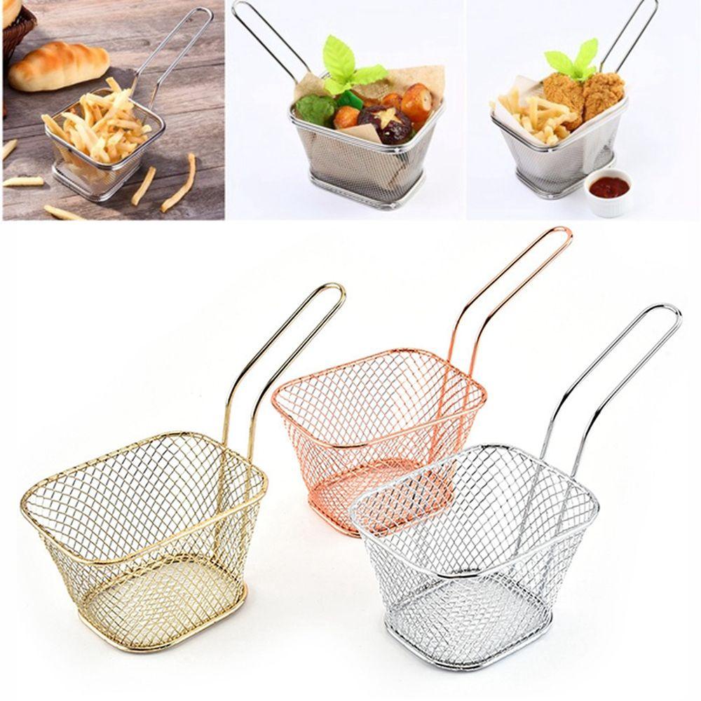 【 ELEGANT 】 French Fries Basket Mini Professional Chef Saringan Makanan Gorengan Penyaring Minyak Goreng Keripik Net Colander Tool