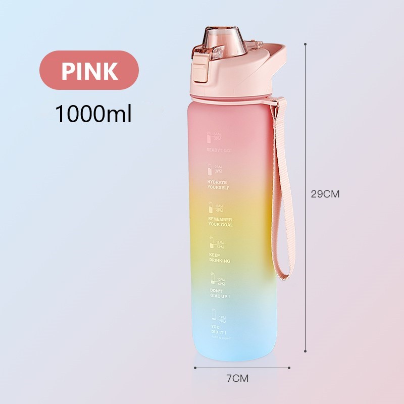 Botol Air Minum Portable Kapasitas Besar 000ml Dengan Sedotan Untuk Olahraga / Fitness / Travel