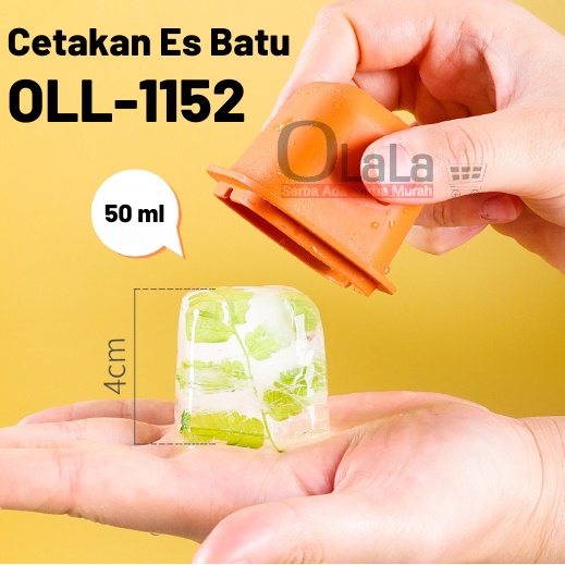 CETAKAN ES BATU JELLY COKLAT KOTAK FOOD GRADE DENGAN PENUTUP OLL-1152