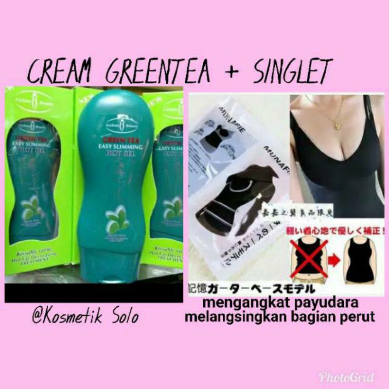 Aichun Hotgel Green Tea dan korset singlet