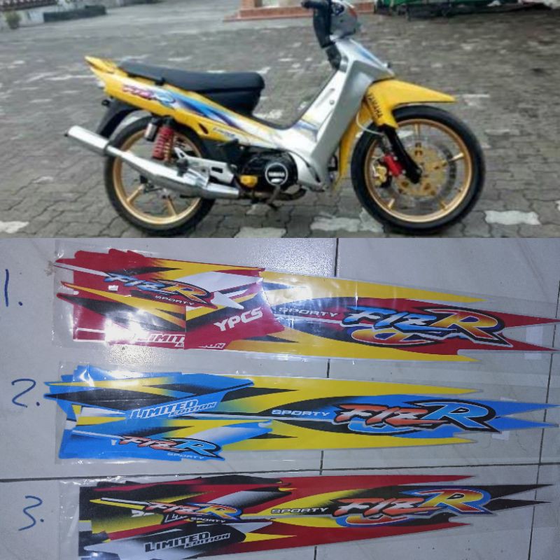 STIKER STRIPING LIS YAMAHA FIZR F1ZR KUNING MERAH SILVER MILLENIUM 2000 KUALITAS SEPERTI ORI