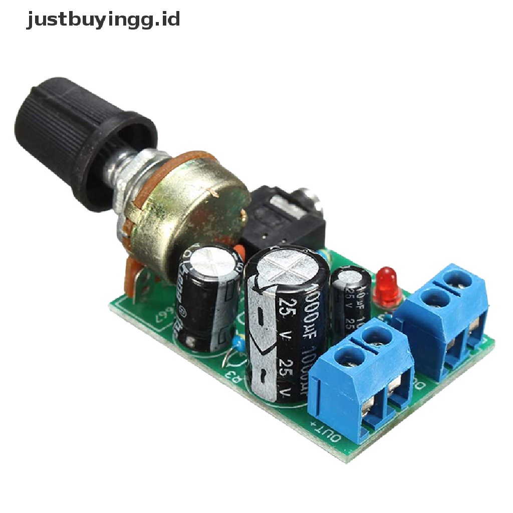 [justbuyingg.id] LM386 10W Audio Amplifier Board Mono 3.5mm DC 3-12V Volume Control ID