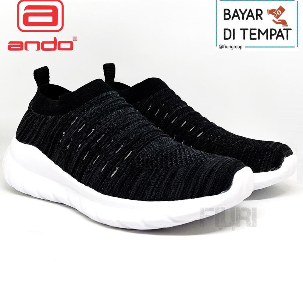 FIURI - Ando Original - ALBION 39-43 Hitam Putih - Sepatu Sneakers Pria - Sepatu Olahraga Pria - Sep