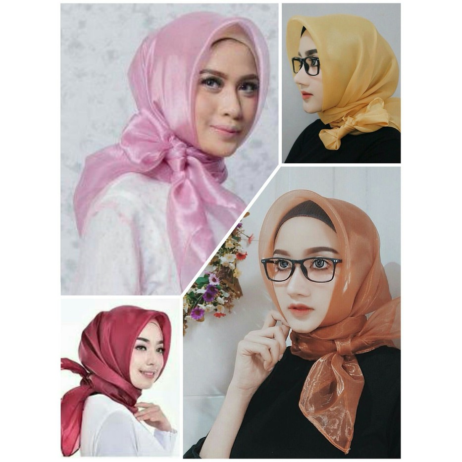 SUPER PROMO Jilbab HIJAB SEGIEMPAT ORGANDI / HIJAB KACA ORGANDI SQUARE SALE