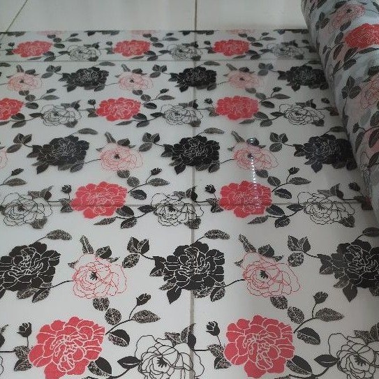 stiker kaca motif bunga mawar