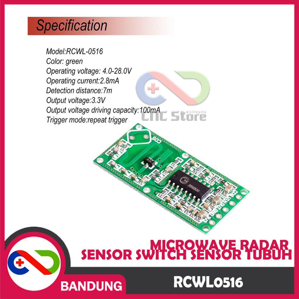 RCWL0516 MICROWAVE RADAR SENSOR SWITCH SENSOR TUBUH RCWL 0516