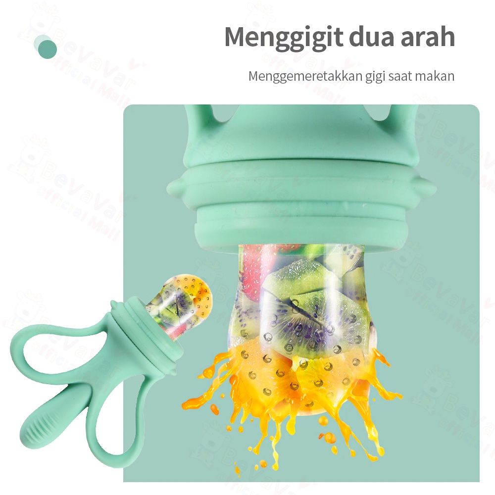 BEVAVAR Mainan Gigitan Bayi  Dot Buah Bayi 2 In 1 Bahan Silikon Lembut