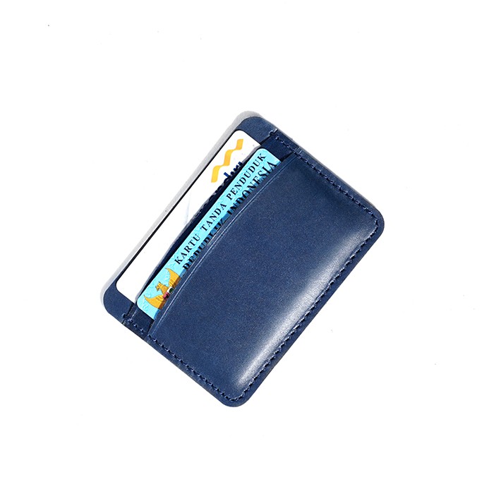 Dompet Kartu Kulit - Tempat Kartu Kulit Model Slim - Navy