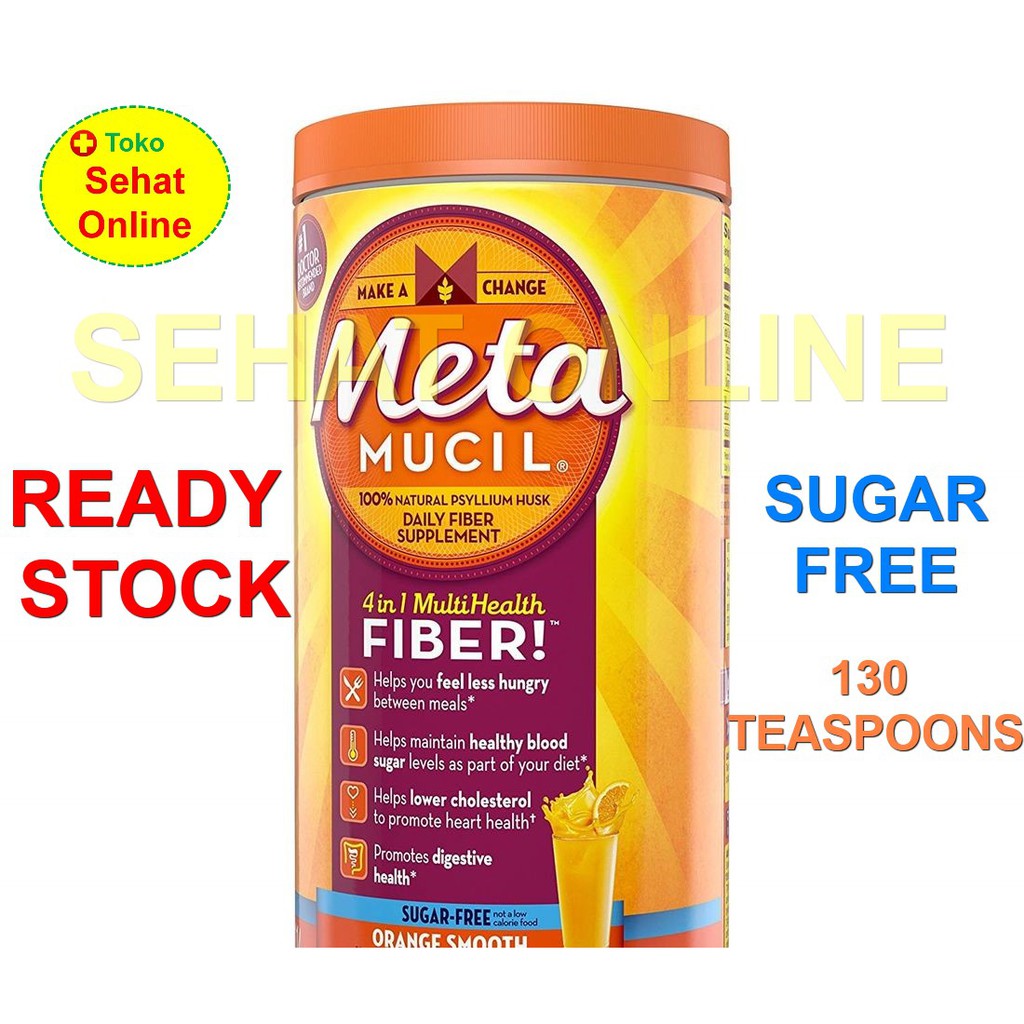 Metamucil Orange Smooth Sugar Free 130 Teaspoons