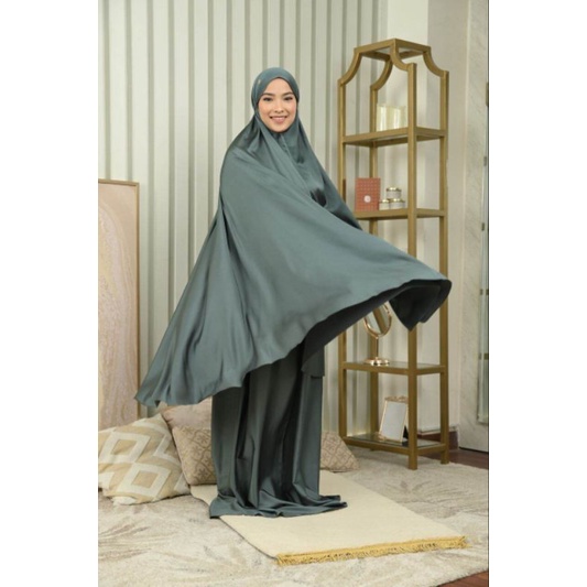 [PRELOVED] MUKENA MECCA PRAYER SET ADULT By LOCAL.ID WARNA FOREST