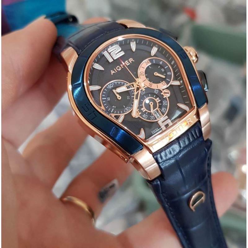 Jam Tangan Pria & Wanita Merk Aigner Palermo Leathers Stainless Type A58500