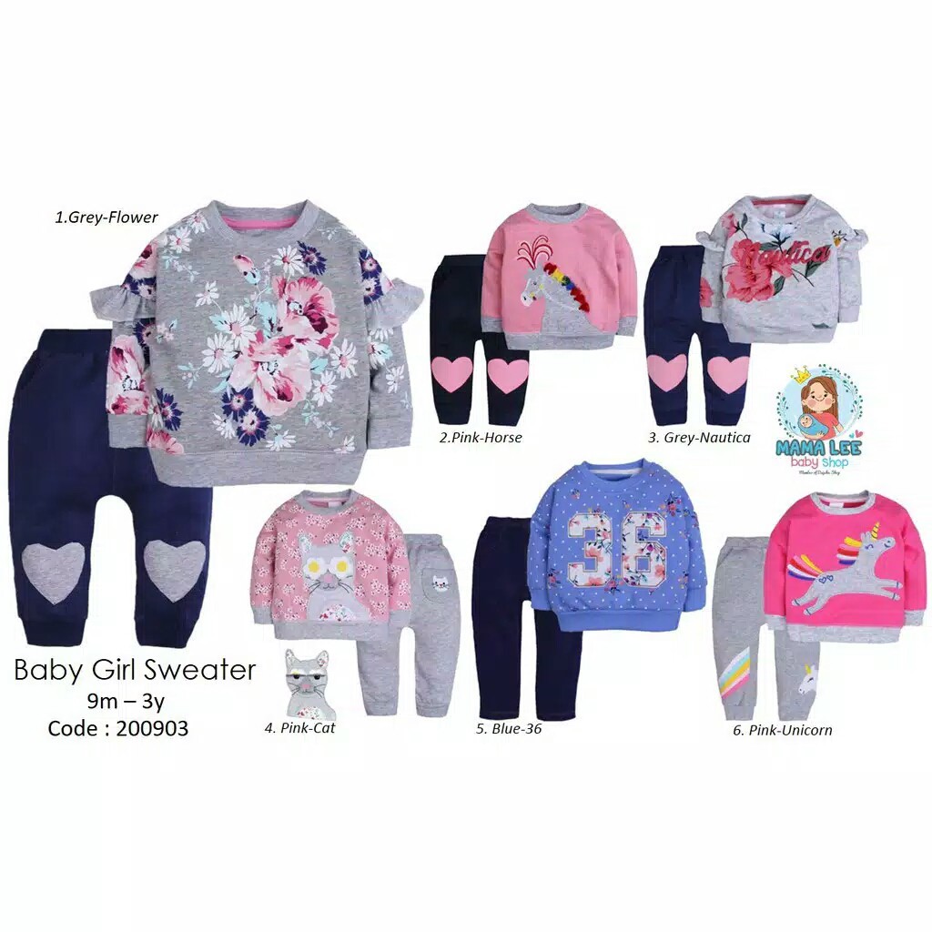 BAJU BAYI PEREMPUAN SWEATER BABY GIRL / KADO BAYI BARU LAHIR / JOGGER BAYI / SETELAN BAYI