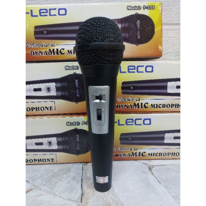 MINIGO New Microphone Kabel Fleco F-318 &amp; F319 Mic Kabel Fleco 318 - Mic Karaoke Murah Volume