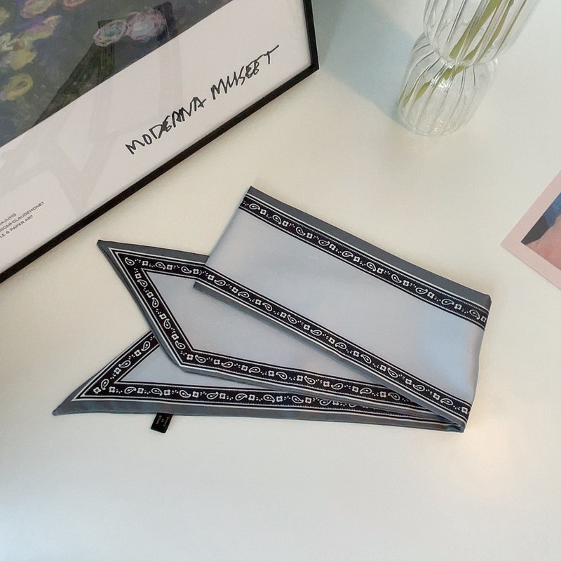 SYAL POLOS HIGH-END TWILLY KOREA IKAT LEHER PITA TAS SCARF WANITA KOREAN STYLE LETTER HURUF ELEGANT HIGH END ELEGAN SELENDANG SILK SUTRA SATIN-B
