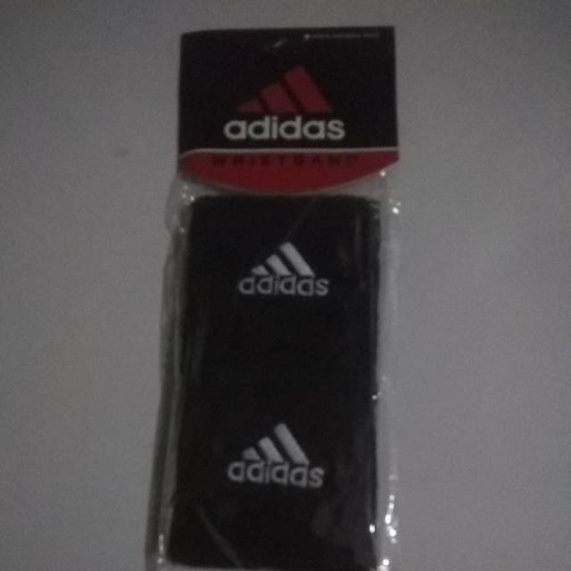 WRISTBAND ADIDAS HITAM LOGO BORDIR