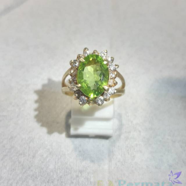 CINCIN WANITA BATU GREEN PERIDOT ASLI NATURAL ALAM MURAHH