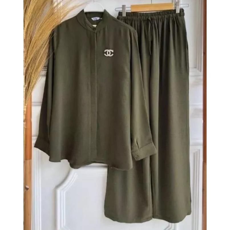 Hana One Set Stelan Crinkle Kekinian Premium