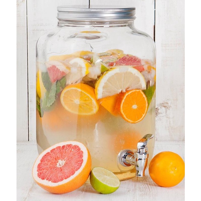 Hommy Co. Dispenser Jus L Infused Water L Galon Minuman 4 Liter Kaca