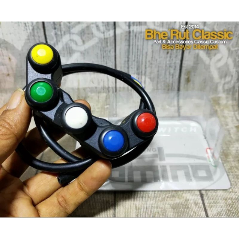 Saklar Kiri Original Domino 5 Titik Tombol Universal