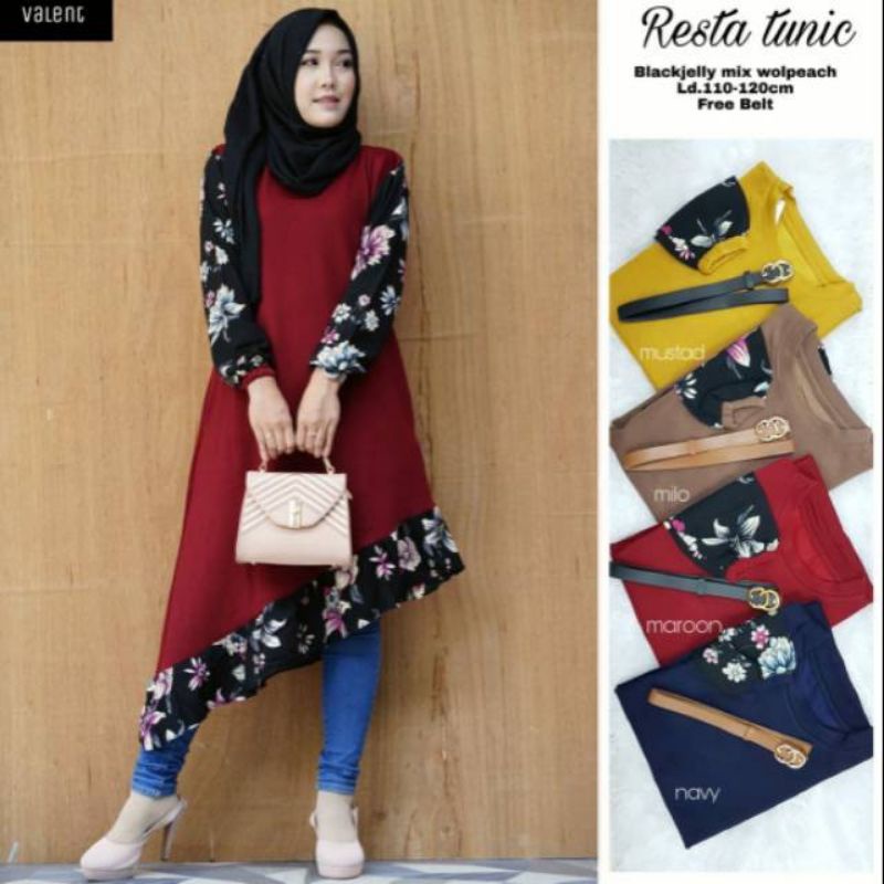 Resta tunik atasan wanita fashion muslim