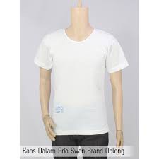 1 Pcs Kaos Dalam Swan Brand - Oblong Lengan Pendek Pria Dewasa - Size 44 46 48 - Jumbo Putih