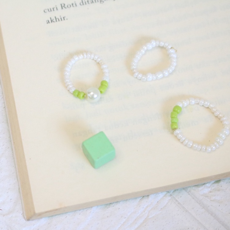 Pagi Ring Collection / Bumi Ring / Lace Collection Bead Rings / Cincin Manik Korea / Ring for Women Accessories Jewelry Gift / Cincin Manik/ Beads Korea/ Mutiara