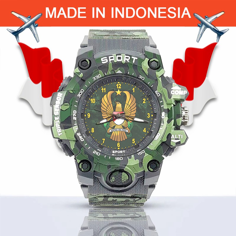 {Istimewa} Jam Tangan TNI -AD (Angkatan Darat) - Abu-Abu Army Water Resistant