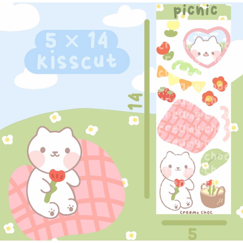 

picnic stickers deco kisscut creamy.choc