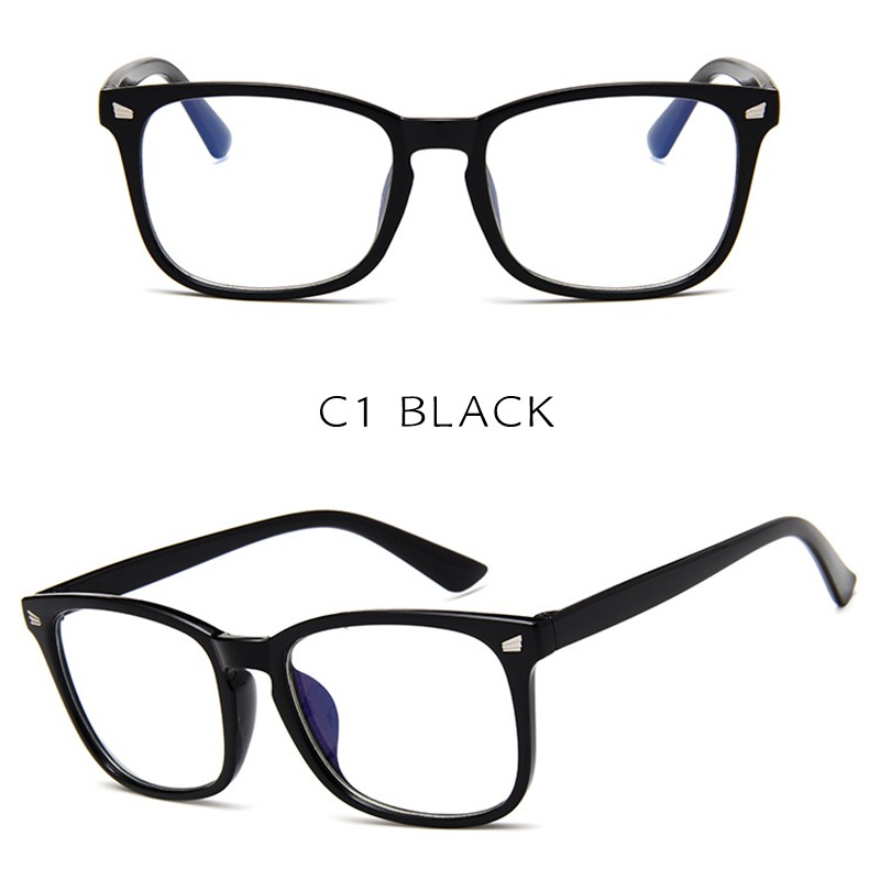 (YUZHU) Bayar di Tempat Korean Design Retro Square Kacamata Wanita/Pria Lensa Replaceable Eyeglasses