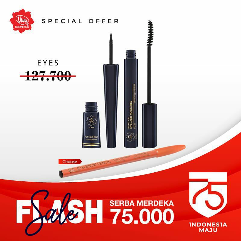 Paket Mata Eye Liner Mascara Brow Pensil Alis Viva