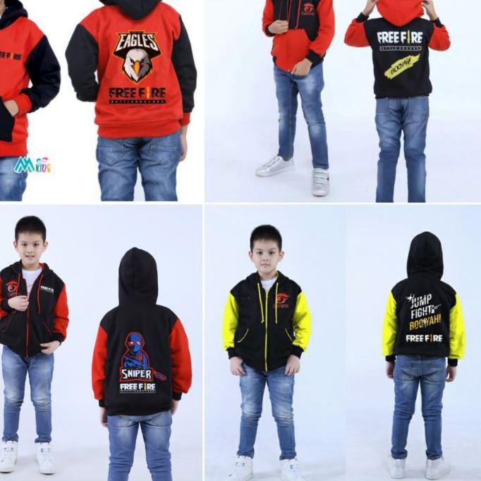 ♞ Jaket ff Anak Laki Laki Jaket ff Anak jaket free fire anak laki laki untuk usia 2 sampai 8 tahun ✯