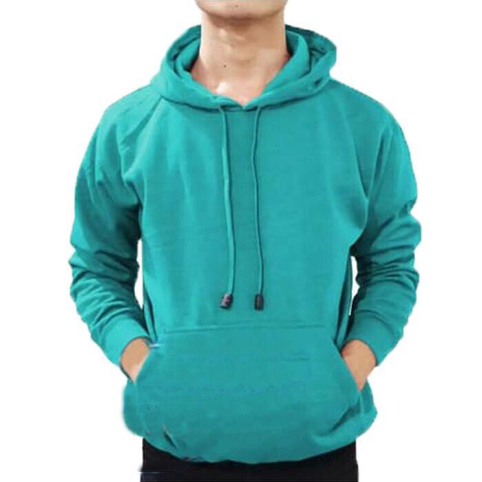 SWEATER POLOS HOODIE JUMPER WARNA HIJAU TOSCA