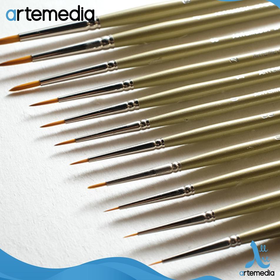 

Lagi Pr0mo|Kuas Lukis Artemedia 2700 Round Gold Taklon Synthetic Brush |masakini.,.,.!