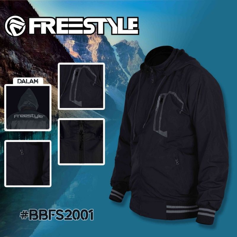 JAKET PRIA FREESTYLE POLYESTER PARASUT PARASIT ANTI AIR ANGIN