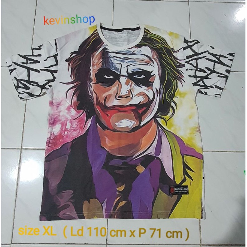kaos motif Joker Fullprint ( second like new )
