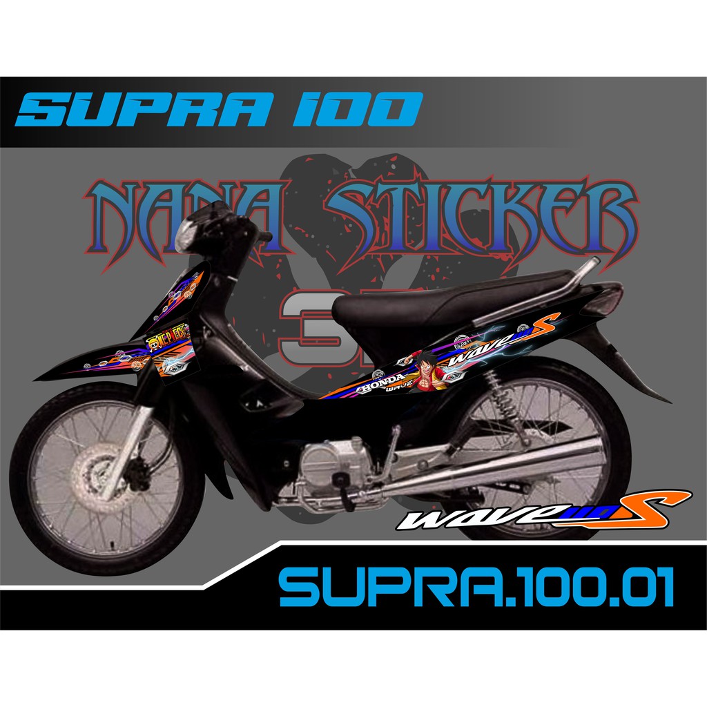 Jual Striping Supra 100 Supra X Supra Fit Lama Variasi Sticker Stiker Skotlet Motor List CODE 01 Indonesia Shopee Indonesia