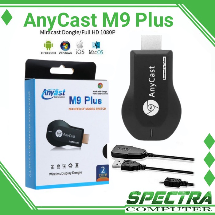 Dongle HDMI M9 Plus Asli 1080P Wifi HDMI Dongle Anycast M9 Plus Ori